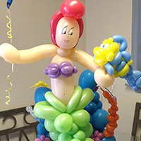 Flounder and Ariel balloon sculpture