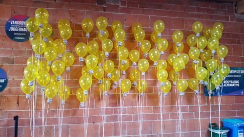 Creative energy themed balloon setup for Vancouver